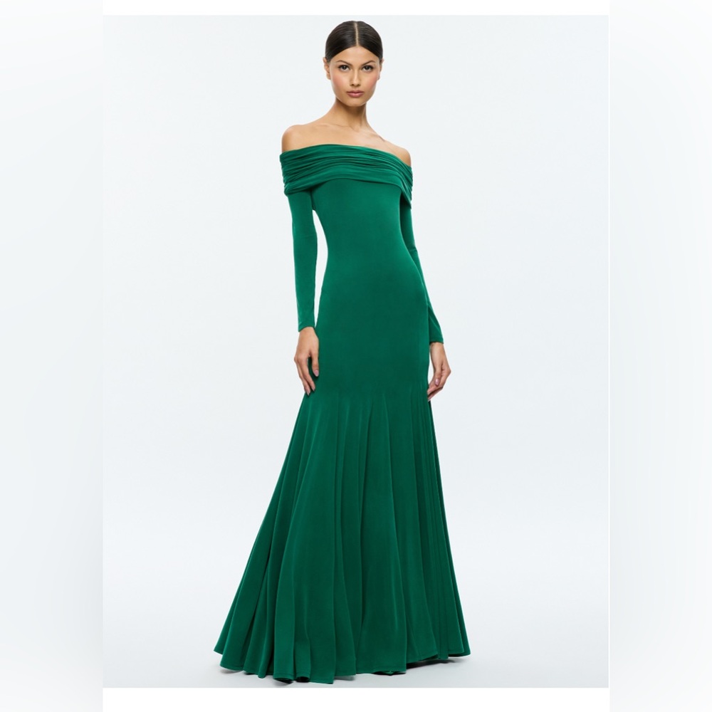 Alice + Olivia Green Augusta Maxi Dress
